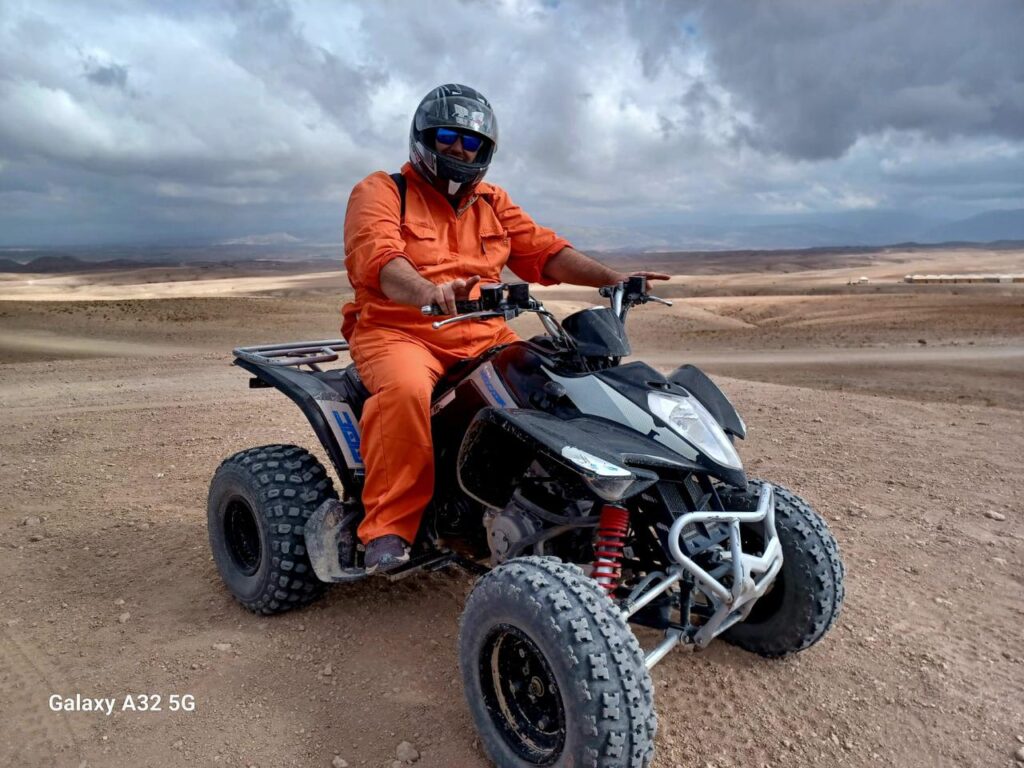 Agafay desert private sunset quad bike
