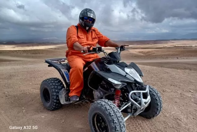 Agafay desert private sunset quad bike