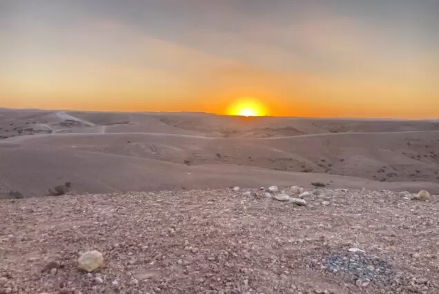 Agafay desert private sunset camel ride from Marrakech