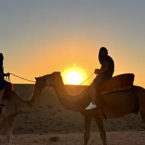 Agafay desert private sunset camel ride