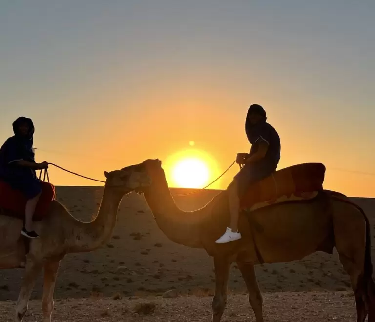 Agafay desert private sunset camel ride from Marrakech