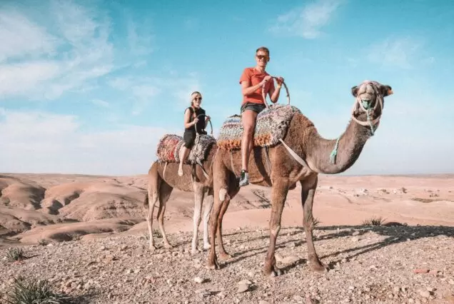 Agafay desert private sunset camel ride from Marrakech